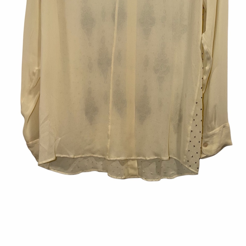 Dries Van Noten Tan Blouse Silk Beaded Embellished 10 Cocktail Party Fancy 🟡 - Picture 12 of 16